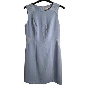 Darling Dress Junior Size M Blue Sleeveless Lined Back Zip Round Neck Lace